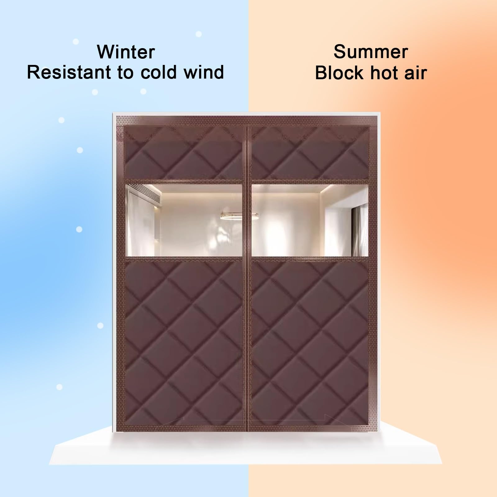 Rideau Thermique Thermique d'hiver, Rideau de Porte a Isolation Thermique Magnétique, Rideaux de Porte d'isolation en Matériau Imperméable en PU, Rideau Thermique Isolant Anti Froid et Chaleur(Gray,85