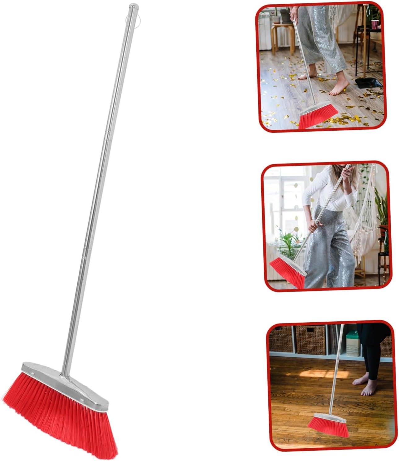 Stainless Steel Broom Wide Angle Broom for Outdoor Cleaning Hard Bristle Crevice Brush Indoor and Outdoor Use Efficient Floor Sweeping