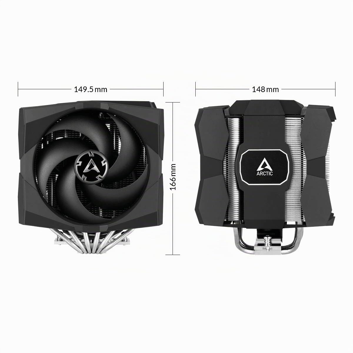 ARCTIC Freezer 50 (con Controller A-RGB) - Dissipatore CPU con A-RGB a Doppia Torre Multicompatibile con AMD e Intel, 2 Ventole, 6 Tubi di Calore, Pasta Termica Inclusa, LGA1700 compatibile
