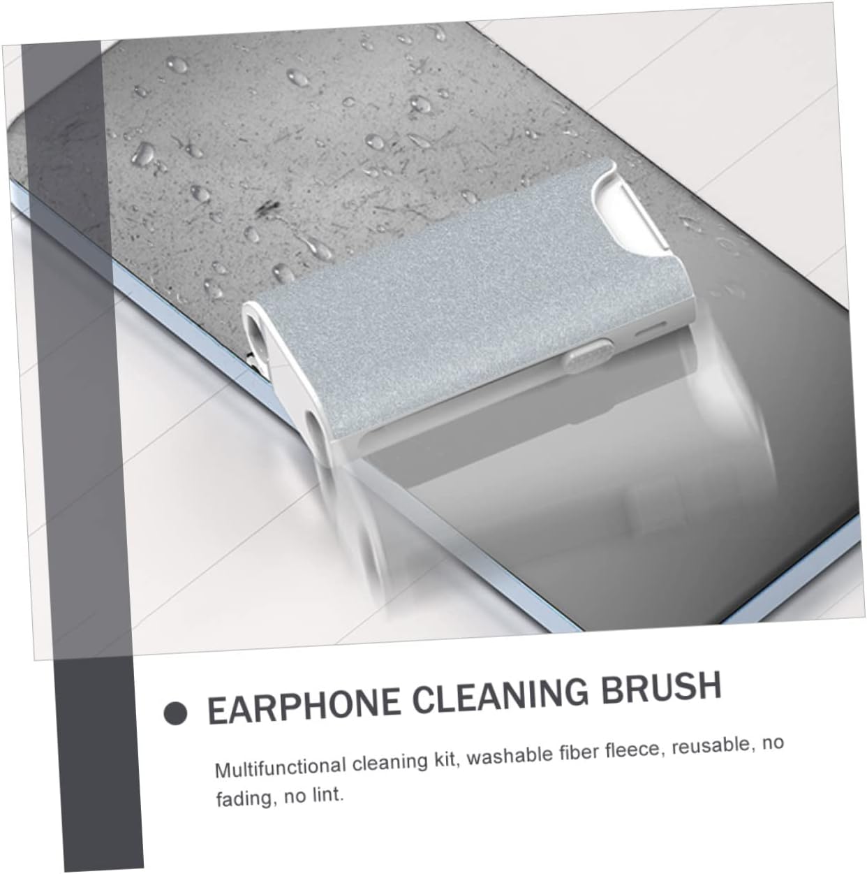 Mikikit 2pcs Multifunctional Earphone Kit Electronics Cleaning Tool Brush and Sponge for Earbuds