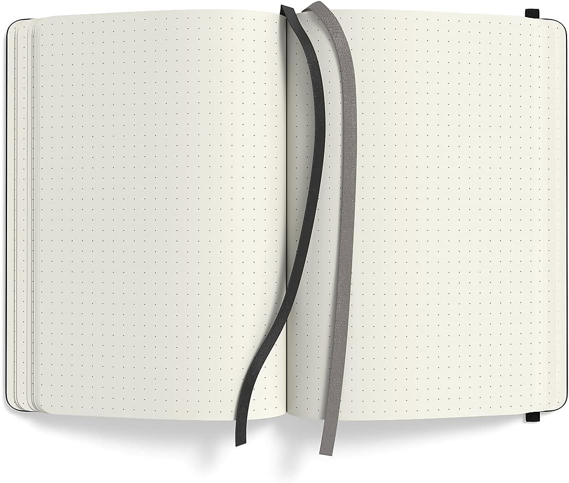 TRU RED Medium Flexible Cover Dotted Journal, Black – Softcover Dot Grid Notebook