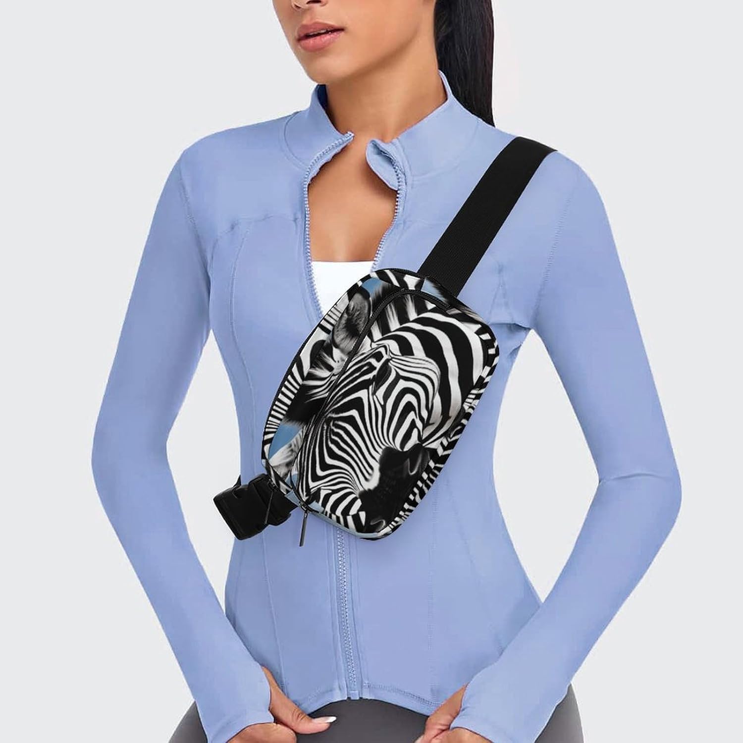 Zebra Fanny Pack Belt Bag with Adjustable Strap Fashion Waist Bag for Outdoor Sports Hiking
