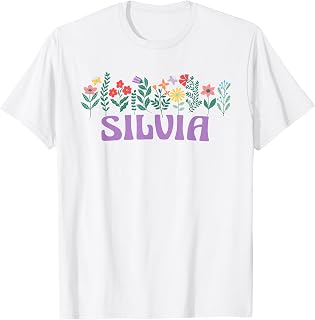 Wildflower Floral SILVIA Nome Festa della mamma Donne Maglietta