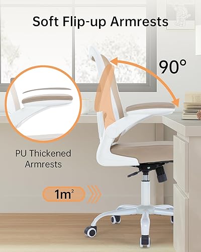 Miniatura 6 de Silla de oficina ergonómica, silla de escritorio giratoria de piel sintética con soporte lumbar, altura ajustable, silla ejecutiva con reposabrazos