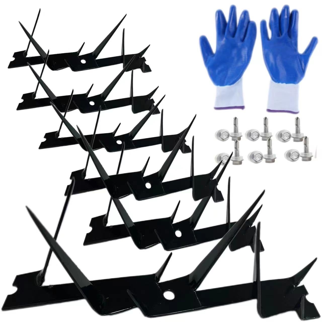 Fence Spikes 6 pcs (9.8×1.8x3.4in) Anti-Climb Fence Spikes Metal Fence Wall Spikes Home Security Burglary Deterrent, Stop Thief, Fence or Wall Decoration