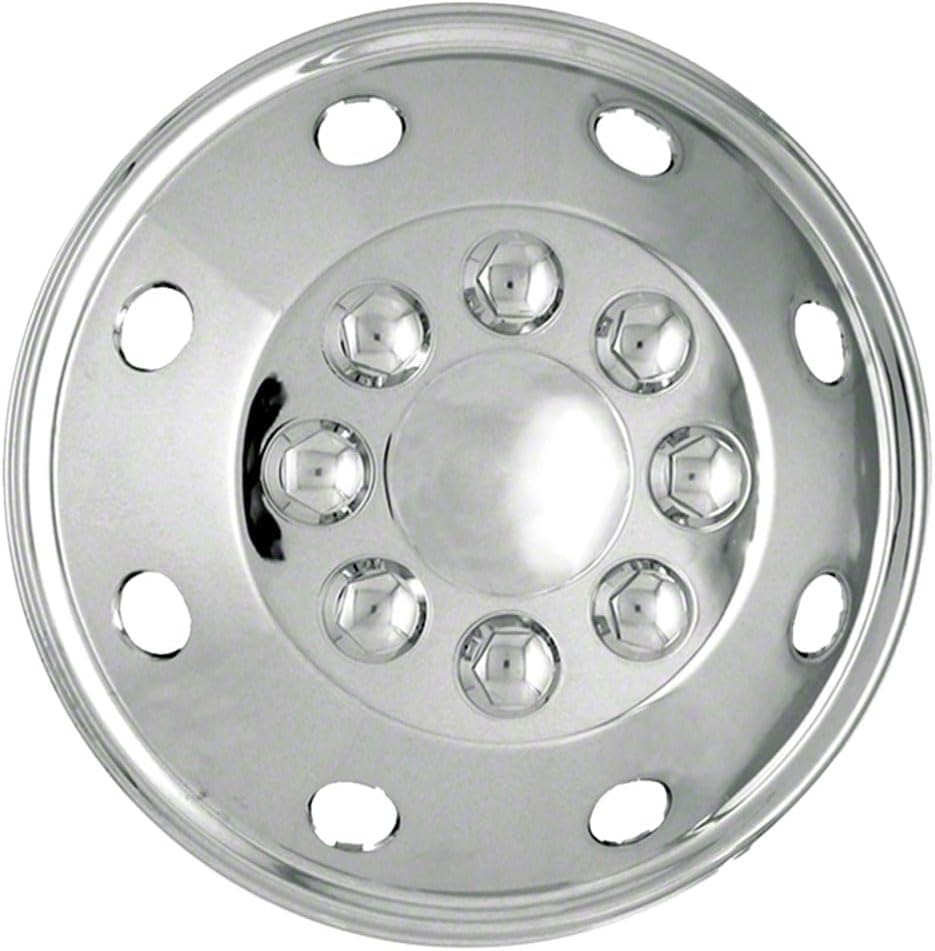 Set of Four 16' Polished Stainless Steel 8 Lug Wheel Simulators (Push-on)