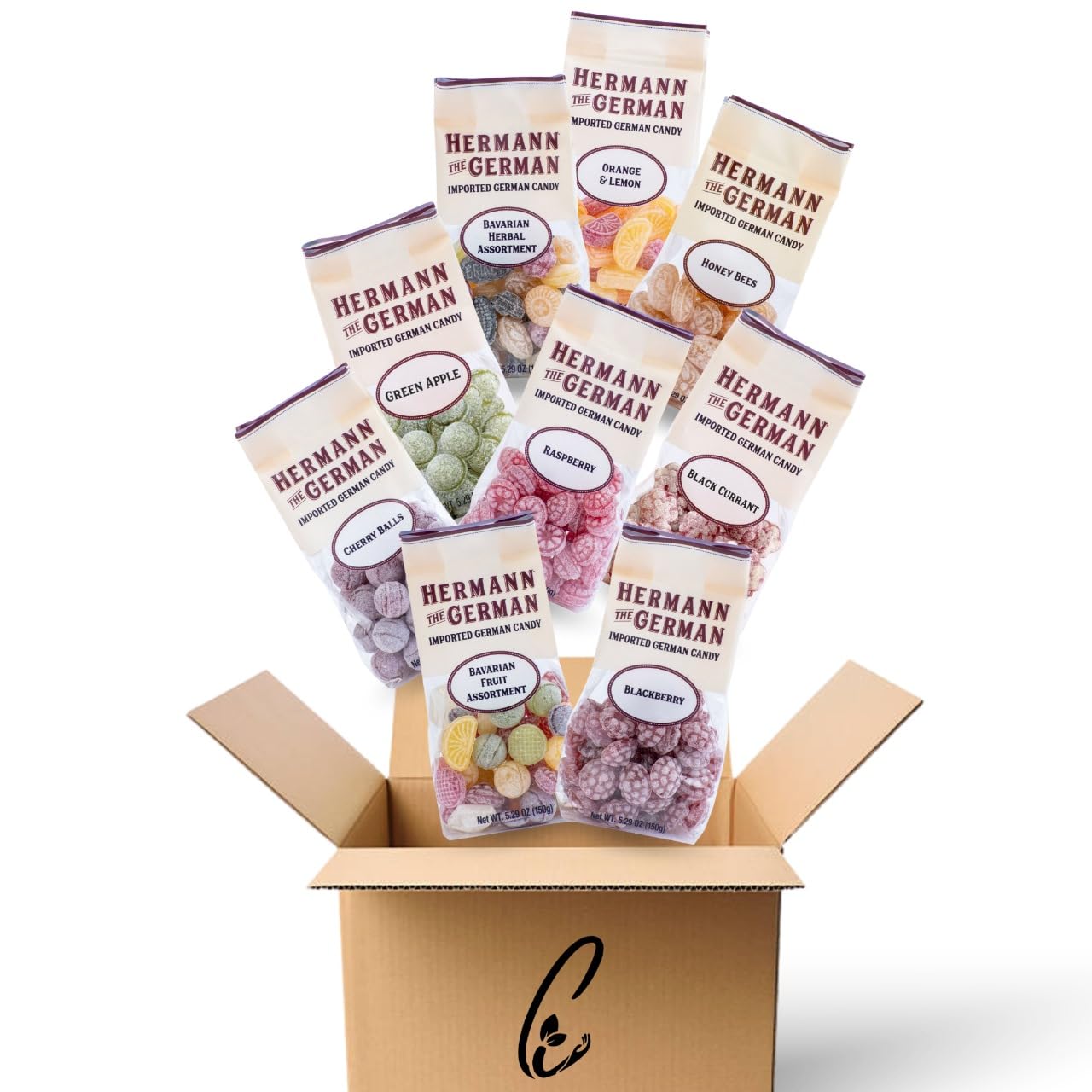 Snapklik.com : Hermann The German 9 Flavor Variety Pack Of Natural Fruit  Hard Candy, image size:1280x1280