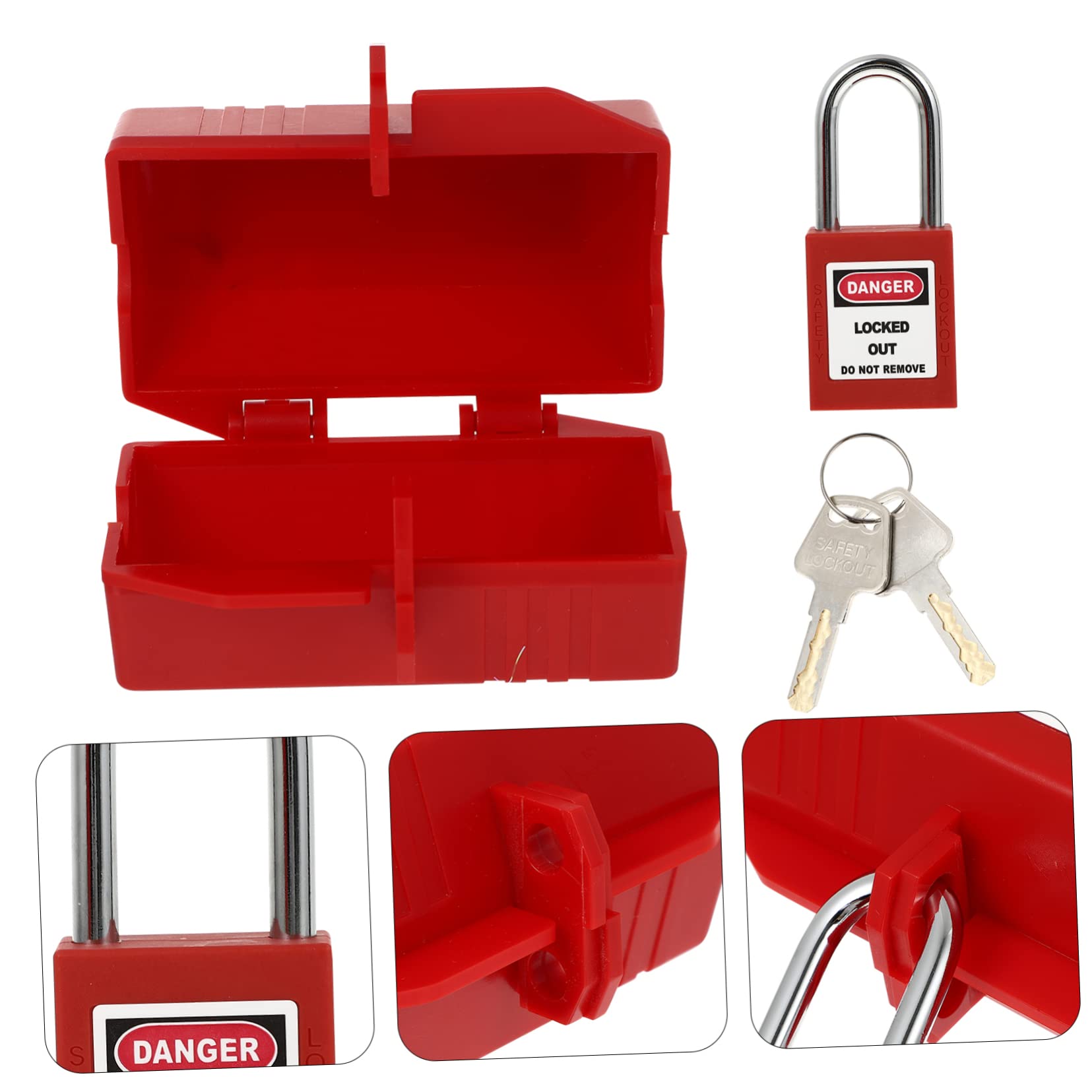 SOLUSTRE Strong Sturdy Plastic Appliance Plug Lock Child Lock for Power-Off Industrial Plug Lockout Easy Operation for Time-Saving