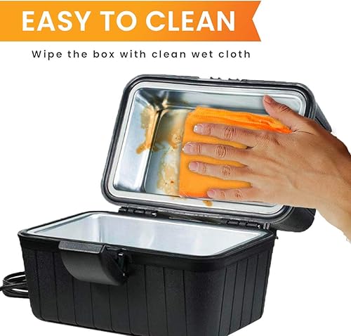 Vista 7 de Zento Deals Lonchera térmica – Mini calentador eléctrico portátil de 12 V para alimentos de coche – Perfecto para viajes al aire libre, camping, 1pc