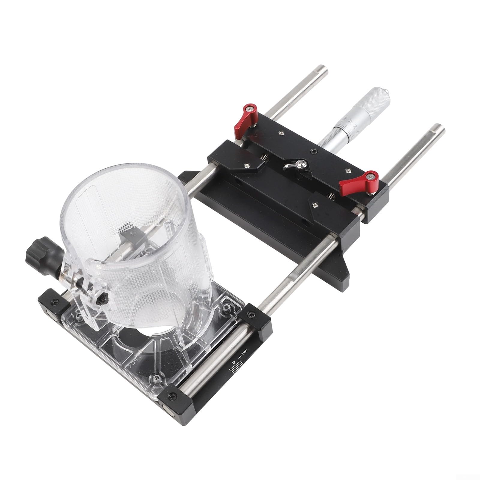 Fresatura Groove Staffa Base Per 65Mm Trimmer Router Jig Con Regolazione Fine 0.01mm CNC Lega di Alluminio Lavorazione Del Legno Guida Bordo