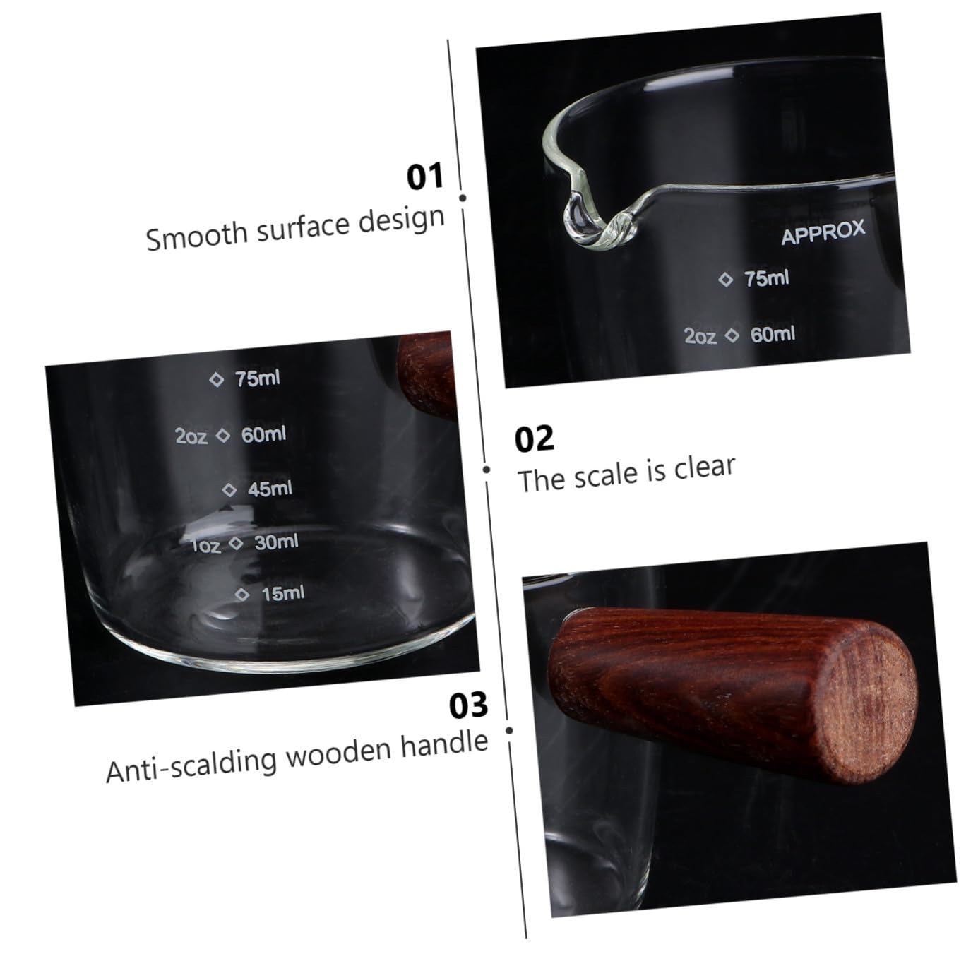 IMIKEYA 3 Pièces Tasse De Lait Petit Pot à Lait Pichet Triple En Verre D'espresso Petit Pichet En Verre Mini Tasses à Café à Café Crémier Beurre Le Dessert Un Céramique