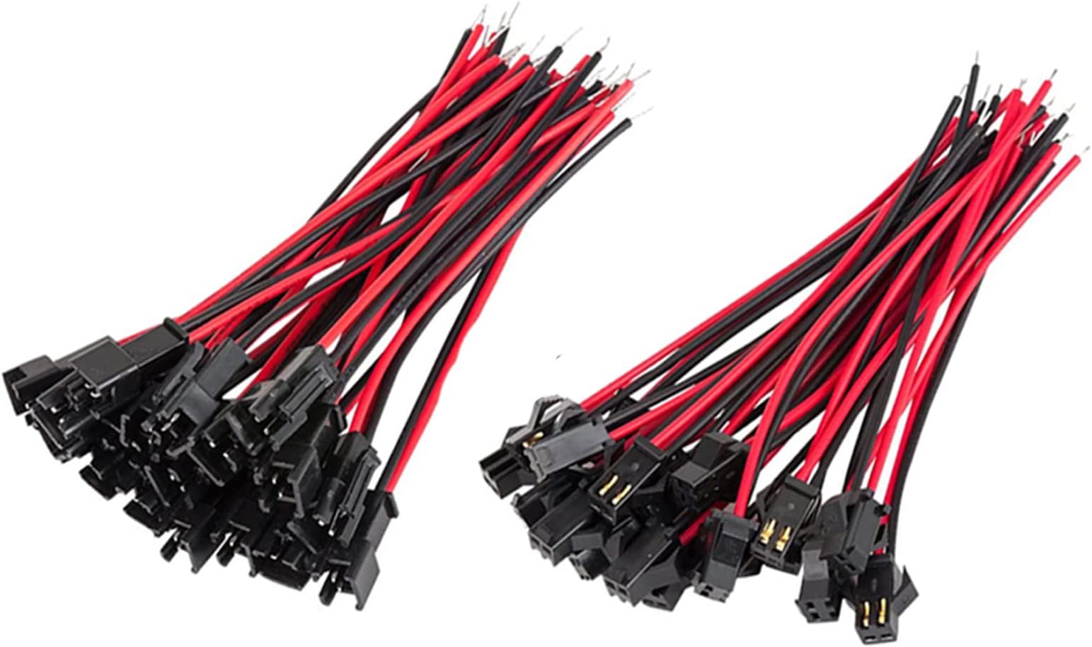RGBZONE 20Pairs JST SM 2Pin Plug Male to Female EL Wire Cable Connector Adapter for 3528 5050 LED Light Strip(JST SM Connector 2 Pin)