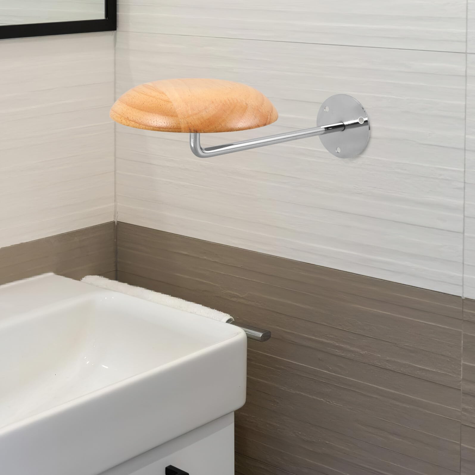 Perchero de Pared para Sombreros de Madera Maciza Ganchos Plateados Soporte Desmontable para Gorras de Béisbol y Cascos Organizador Multiusos para Dormitorios y Tiendas