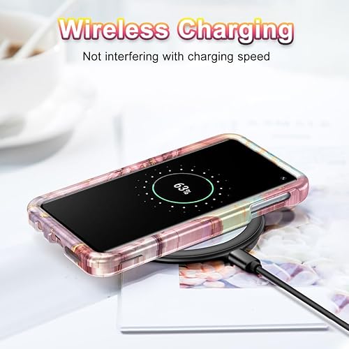 Miniatura 6 de Btscase Funda para Samsung Galaxy S10e, resistente de tres capas de mármol, a prueba de golpes, cuerpo completo, policarbonato duro y TPU suave,