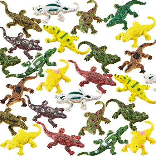 Harrycle 24 Pieces Crocodile Toy Alligator Toy Simulation Realistic Crocodile Toy Plastic Alligator Wild Life Jungle Animal Model Figure Toy Alligators and Crocodiles for Play