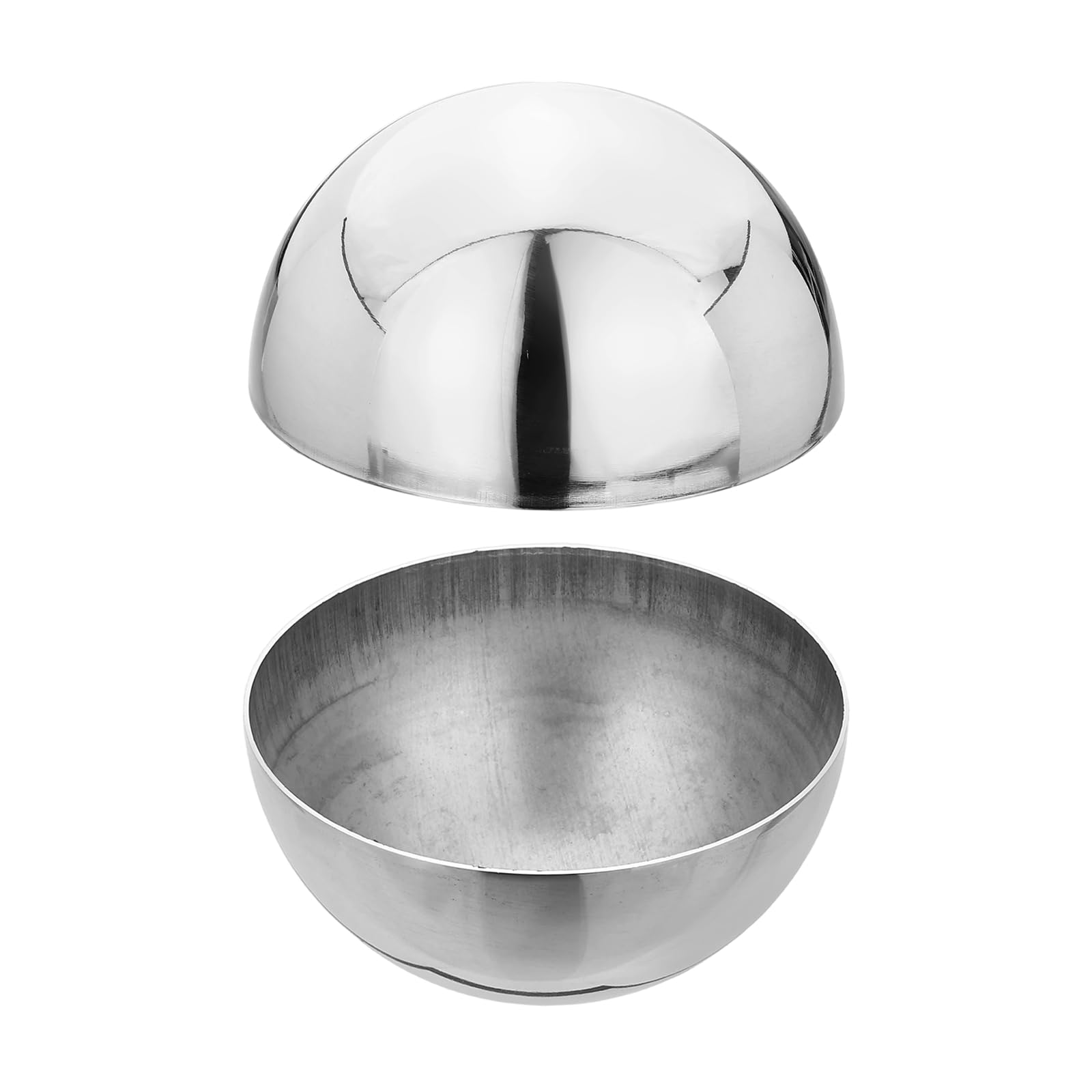 sourcing map 2Pcs Stainless Steel Hollow Half Ball, 78mm(3.07") Dia. Gazing Balls Decorative Hollow Half Railing Cap Mirror Polished for Home Staircase Handrail Post Mall Outdoor Decor
