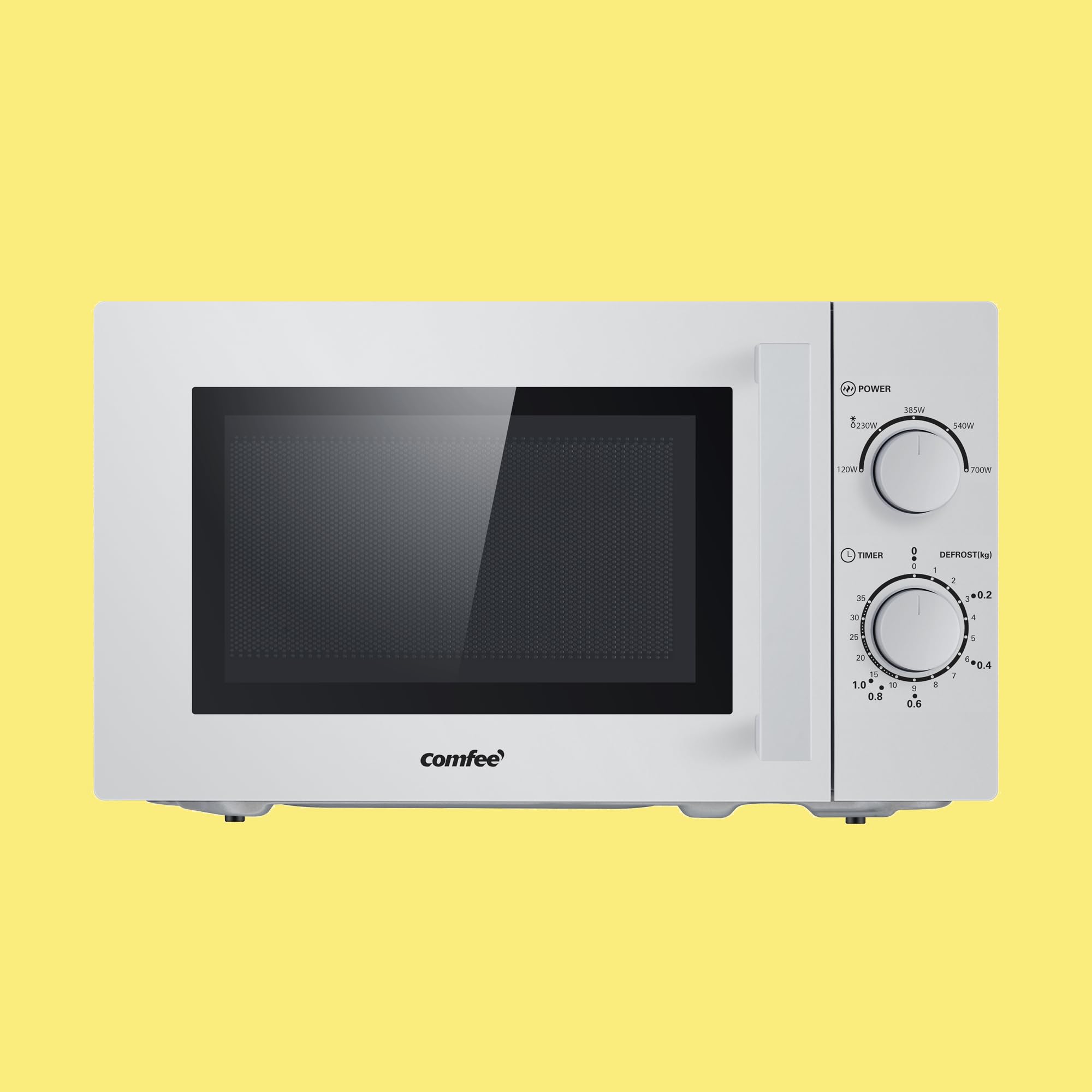 Comfee CMSN 20 Mikrowelle Solo 20L 700W 5 Leistungsstufen Silber