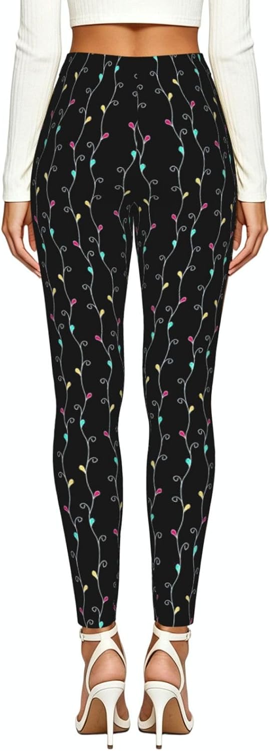 Line Stretch Leggings,Opaque Printed Elasticity Pants for Workout