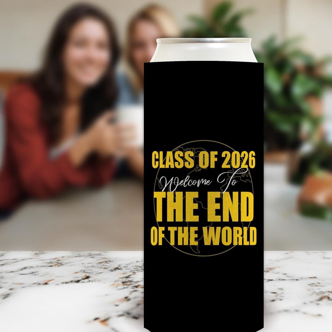 Graduation Drink Cooler Class of 2026 Class of 2026 Welcome to the End of the World 24-Pack Ultra Slim Can Drink Thermocoolers Party Pack