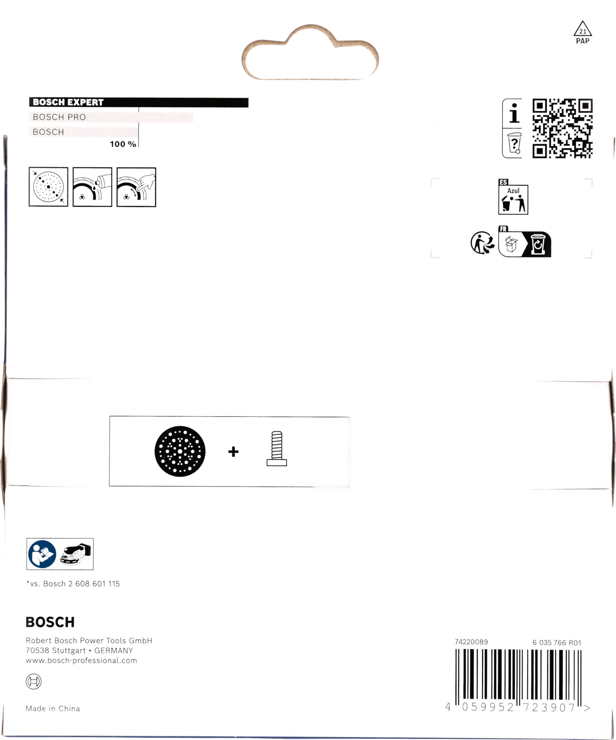 Bosch 1x Tarcza szlifierska EXPERT Multihole do szlifierek oscylacyjnych, 150 mm, miękka (Ø 150 mm, twardy, Professional Akcesoria Szlifierka mimośrodowa)
