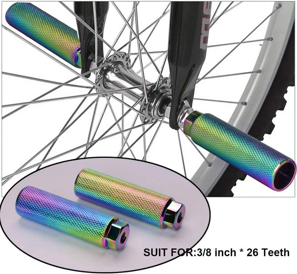 Vuwuma Bike Pegs Purple Aluminum Alloy Anti-Skid Stunt Pegs