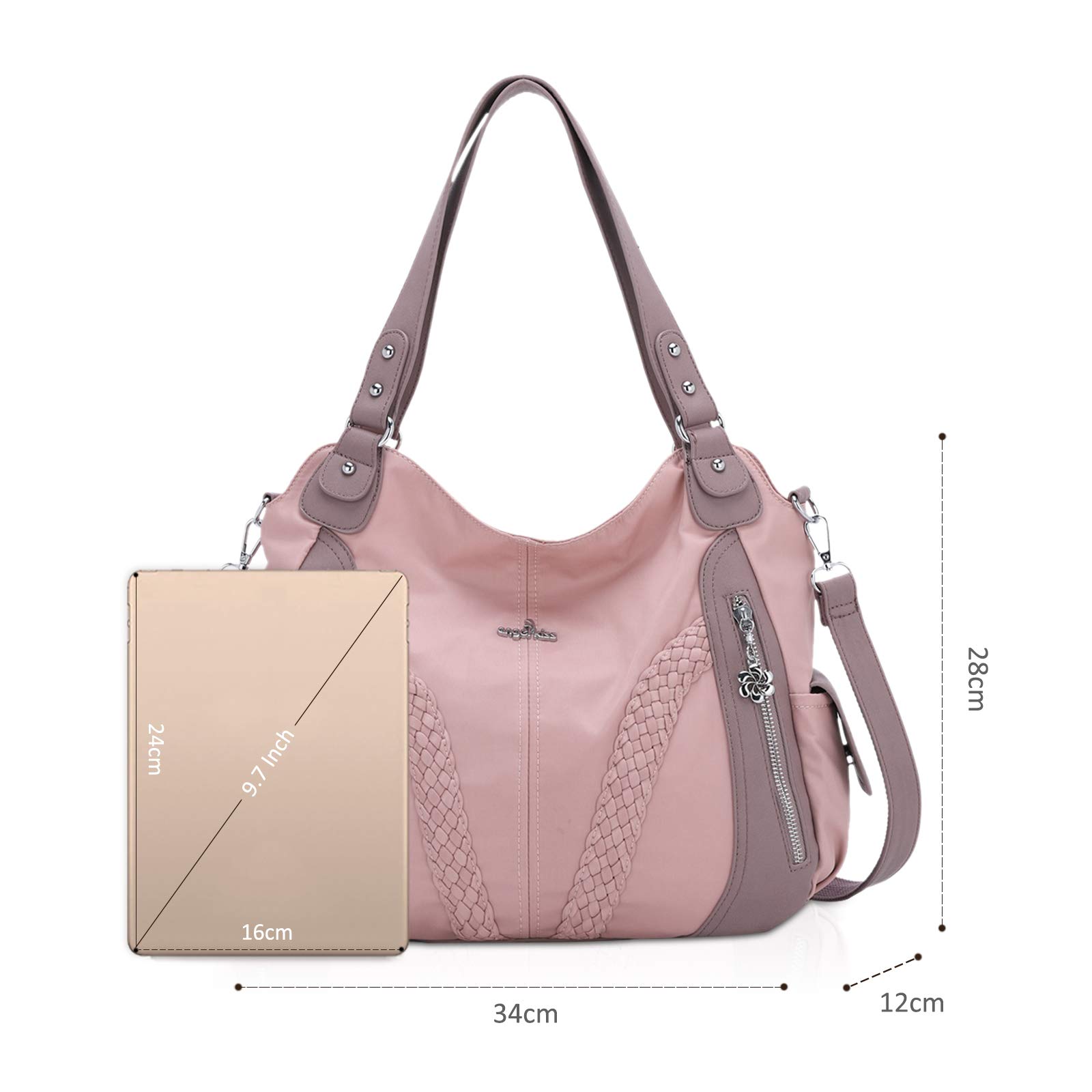 NICOLE & DORIS Borsa a Mano Elegante Borsa a Tracolla Multitasche Borsa da Donna Borsa Tote in Similpelle Shopper Borsa a Spalla dolce e Carina Rosa