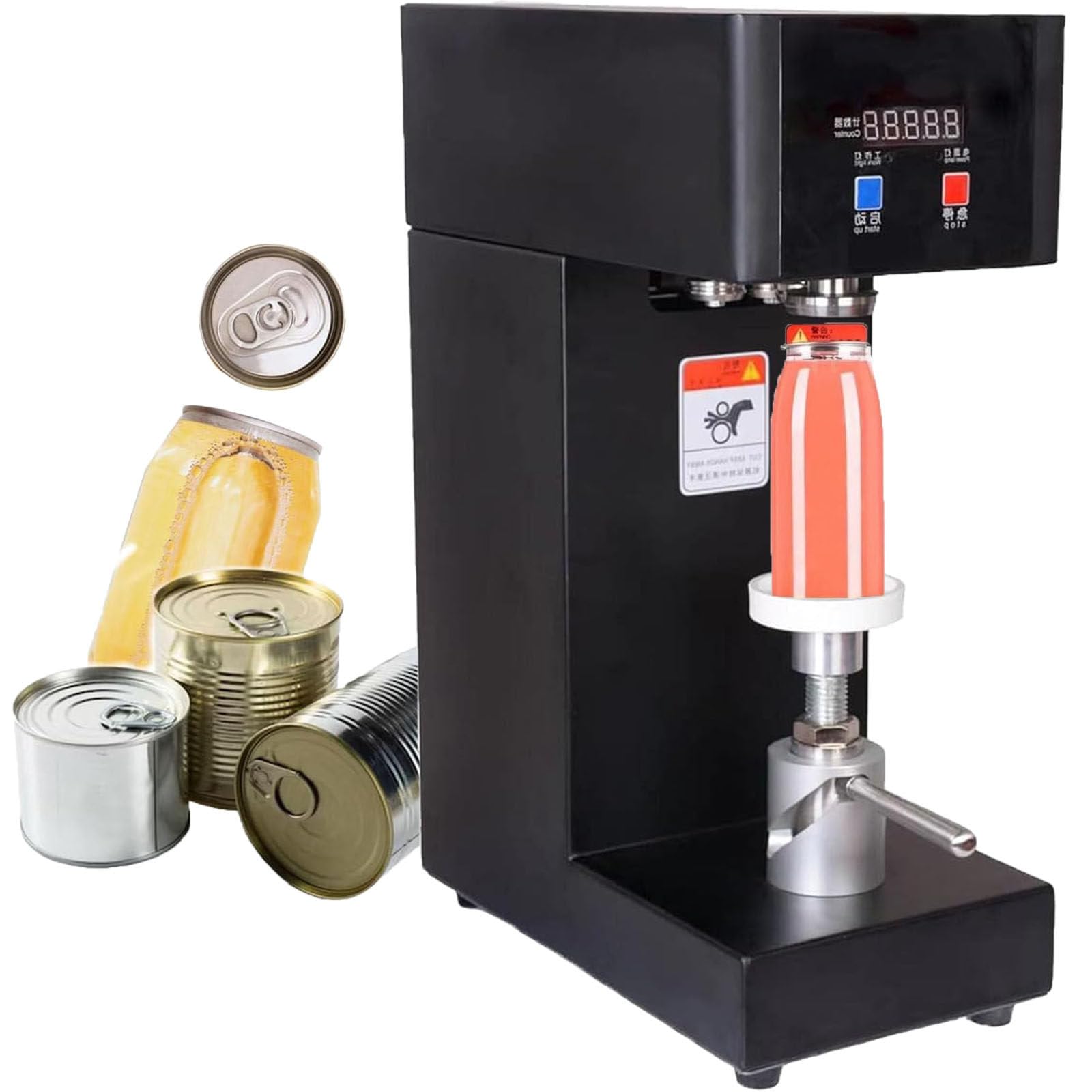 ASerZenith Automatic Can Sealing Machine For Bubble Tea, Beer, And Beverage Cans With Lcd Display,Black