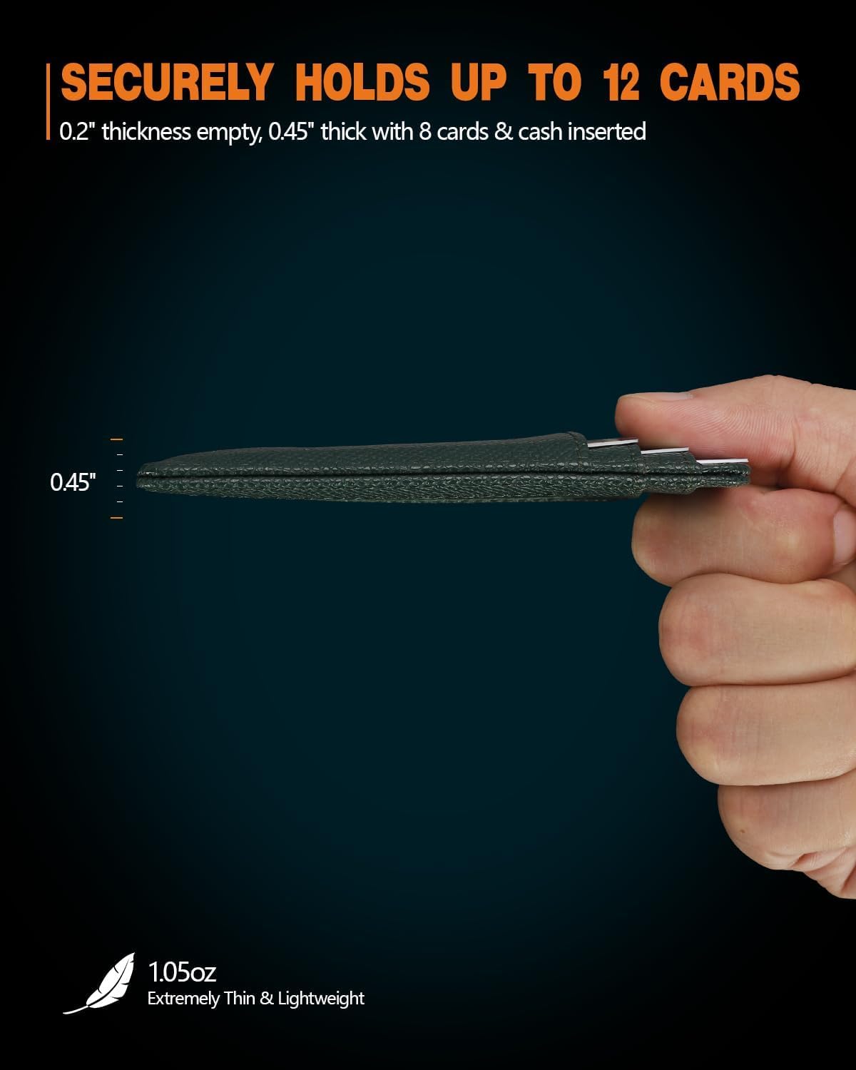 RUNBOX Slim ID Cases Minimalist Front Pocket RFID Blocking Leather Wallets for Men and Women Card Holder Wallets Gifts for men - Image 5