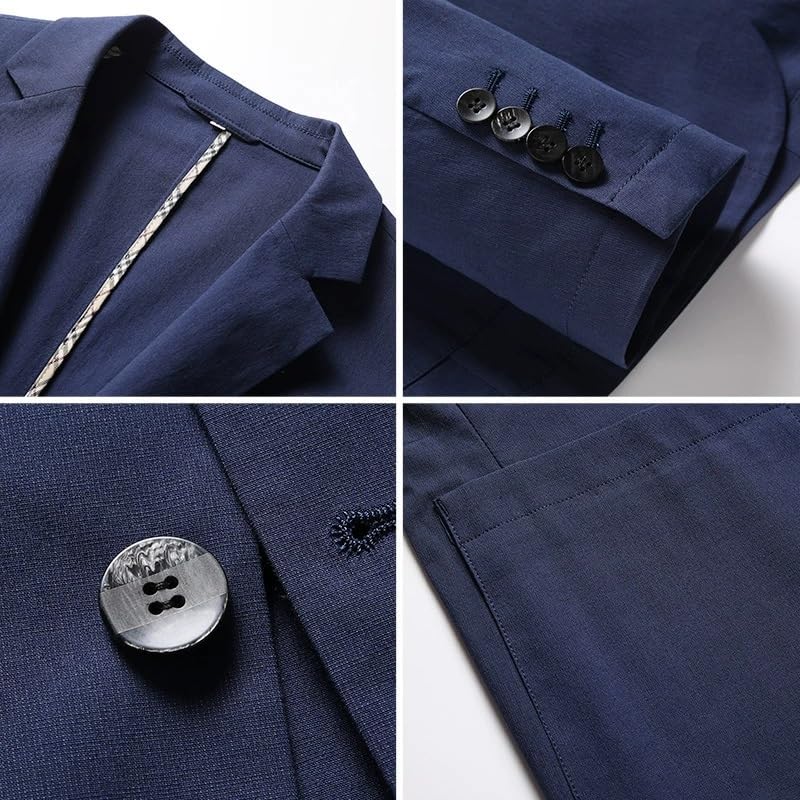 Men's Solid Color Slim Fit Lightweight Casual Sport Coat Spring Single Breasted Suit Jacket3