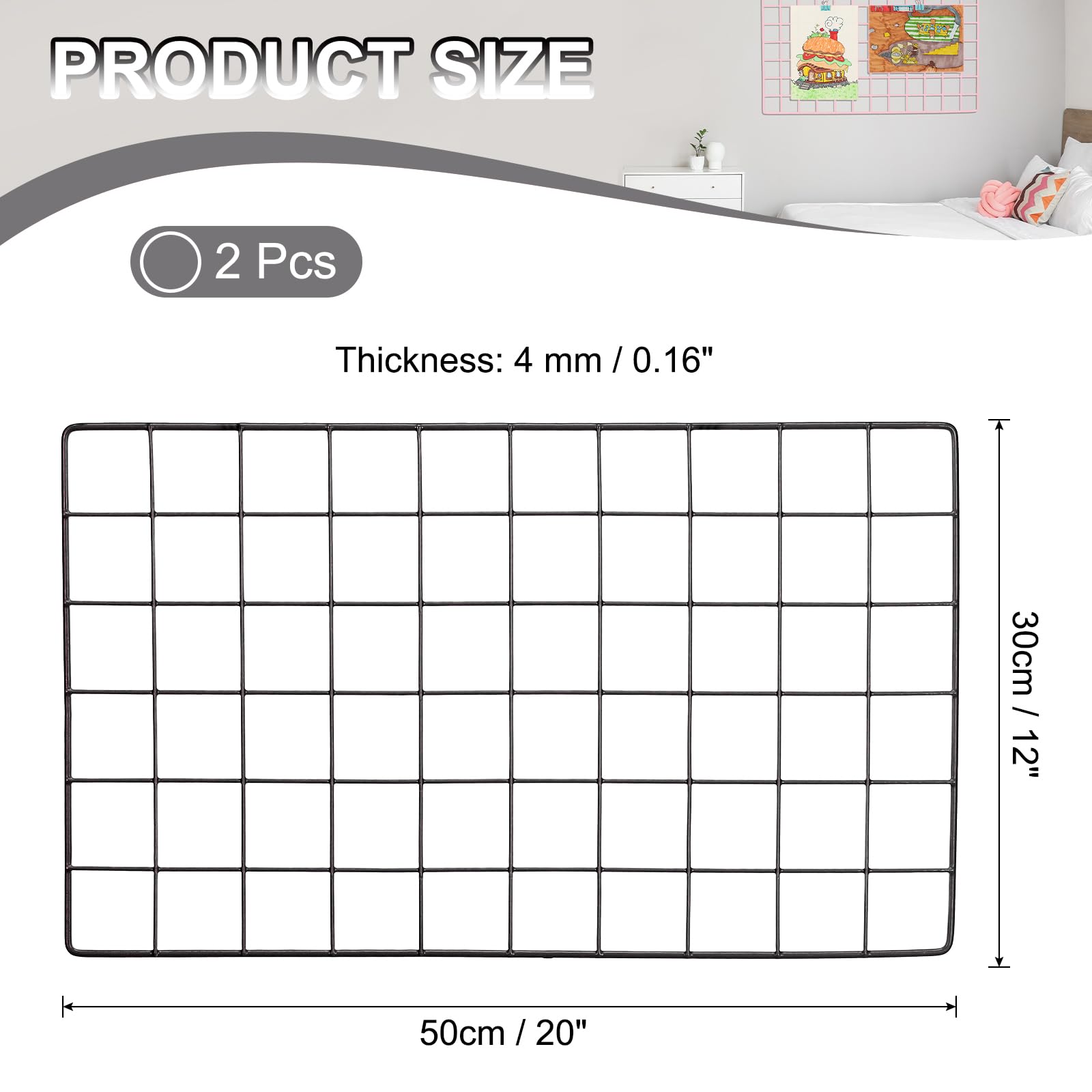 PATIKIL 50x30cm Wire Grid Panel - Image 2