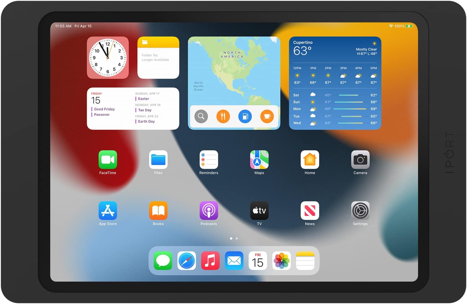 iPort Surface Mount System iPad Wall Mount - Compatible with iPad Pro 11" (3rd gen) and iPad Air 10.9" (5th gen) - Black