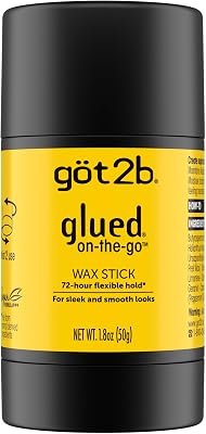 got2b glued On-The-Go Hair Wax Stick, 1.8oz, Hair Styling Wax Stick Creates Sleek and Slick Styles Without The Crunch, Provides 72-HR Flexible Hold and Frizz Control