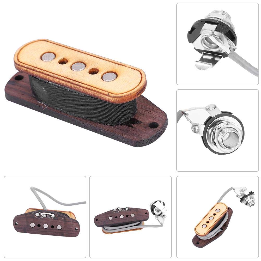 Dilwe Pick-up de Cigar Box Guitar, Capteur magnétique pré-câblé avec Prise d'entrée pièces de Rechange pour Cigar Box Guitar à 3 Cordes
