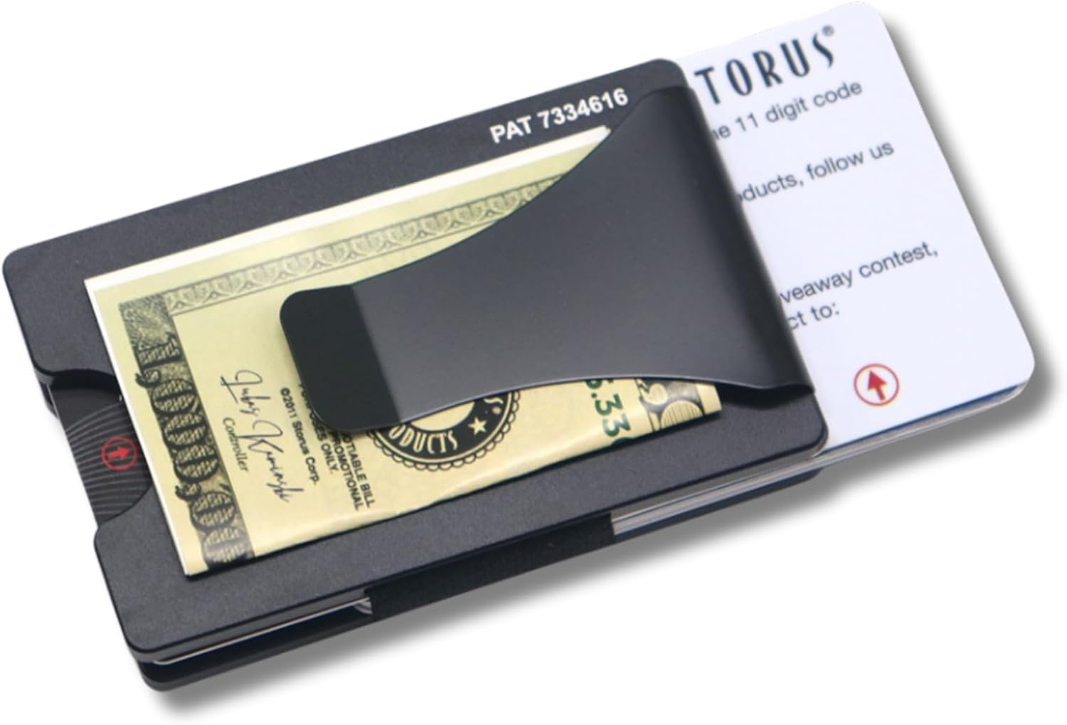 Storus Smart Wallet Card Holder Money Clip, Slim Minimalist RFID Blocking Front Pocket Wallet for Men, Father's Day, Groomsmen, Graduate, Gift - Premium Black