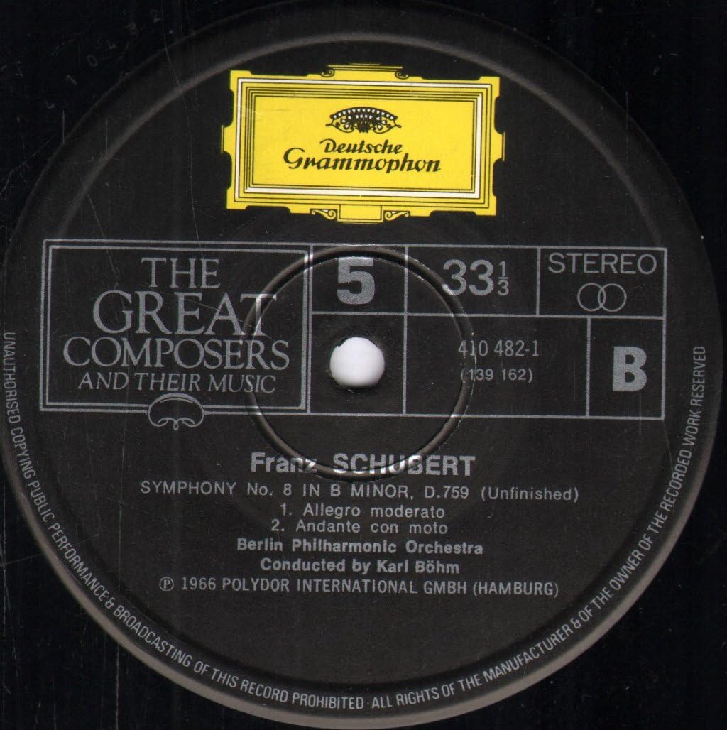 410 482-1 Schubert Symphonies 8 & 5 Berlin PO Karl Bohm vinyl LP