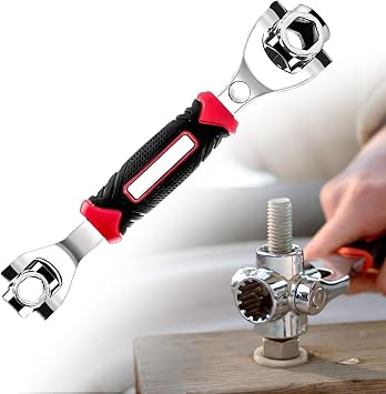 Saker 52 in 1 Universal Socket Spanner Wrench | 360 Rotating Head Multifunction Spanner Tool with Chrome Vanadium Steel | Professional Grade Dog Bone Wrench for Home, Car, Bike Repair & Maintenance