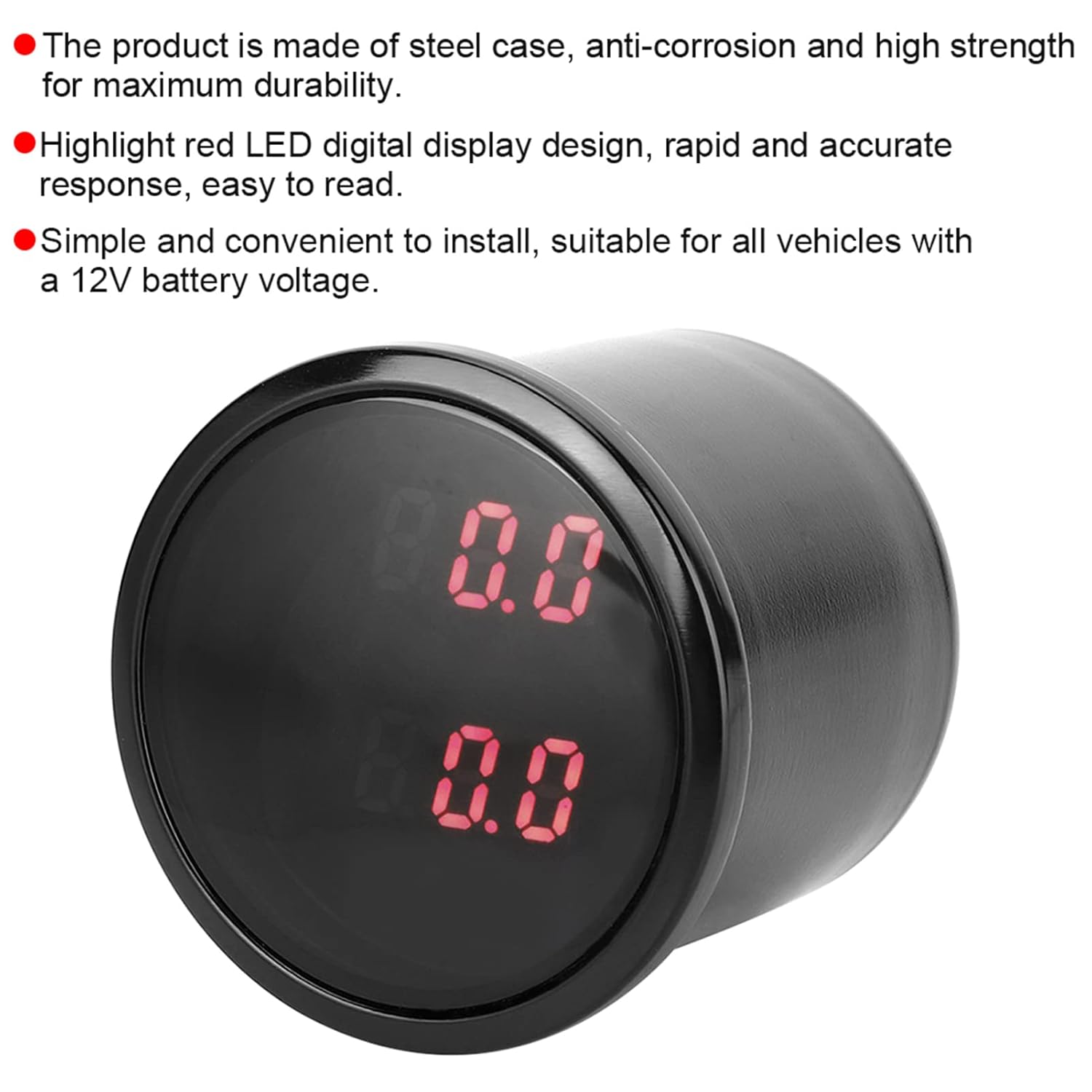 Akozon 2 Inch Car Turbo Boost Air Pressure Gauge with Led Digital Display High Precision Sensor Kit