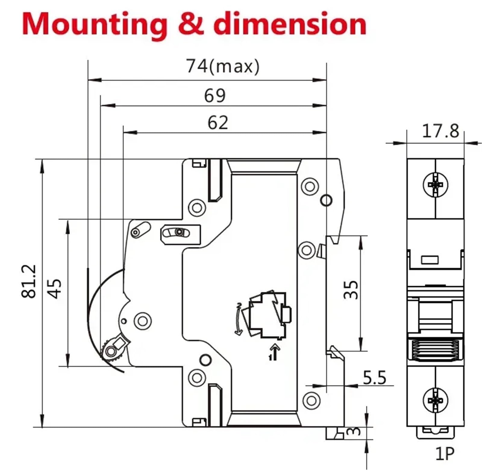 Interruttore automatico MCB Din Rail GYM9 a 4 poli, capacità di interruzione 6KA, tipo CA, 6A-63A, produttore diretto in fabbrica(32A)