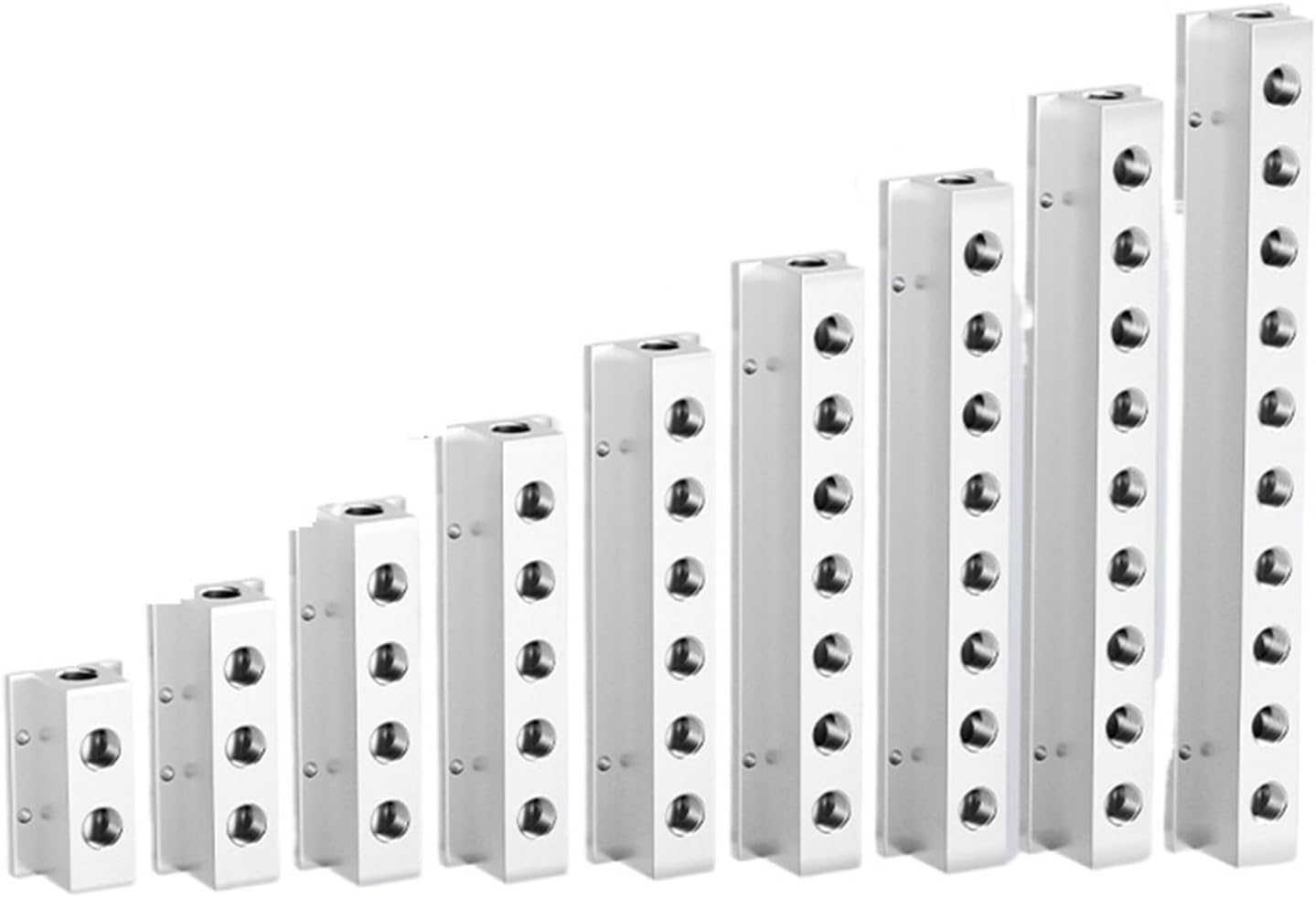 Air Manifold T-Type Aluminum Air Hose Inline Manifold Block Splitter, Pneumatic Air Compressor Manifold Fitting,Compact/Loose Type(9 Way 11 Port(L))