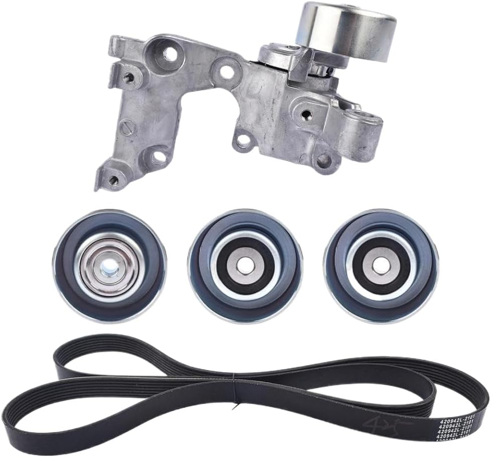Drive Belt Tensioner Idler Pulley Kit Compatible with Tacoma Tundra FJ 2007-2009 - Replaces OE Numbers 1662031012 1662031013 1660331040 166030P030