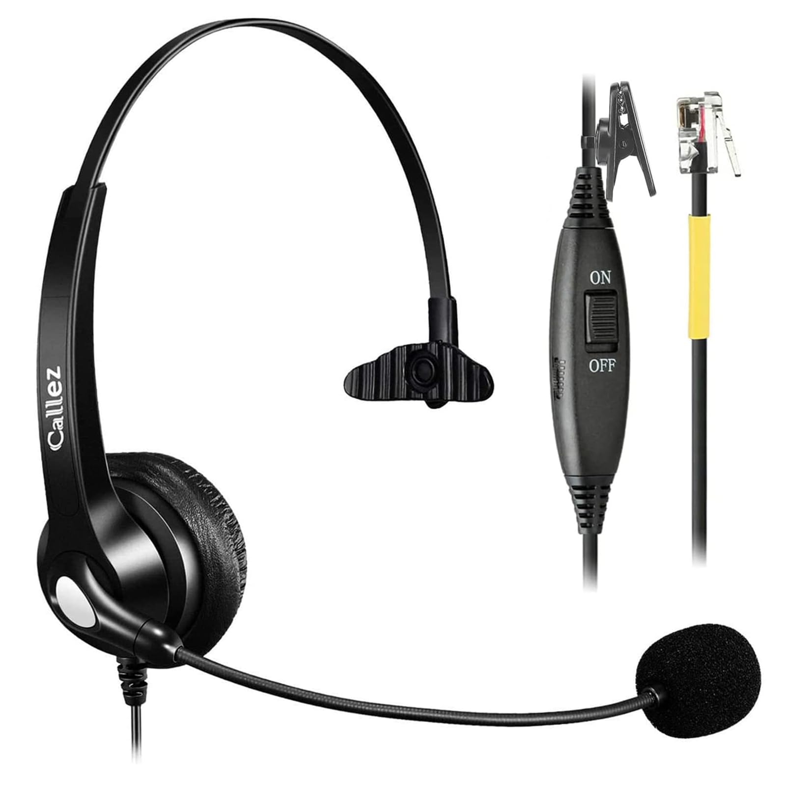 Amazon.co.jp: Callez 固定電話用ヘッドセット ノイズキャンセリング