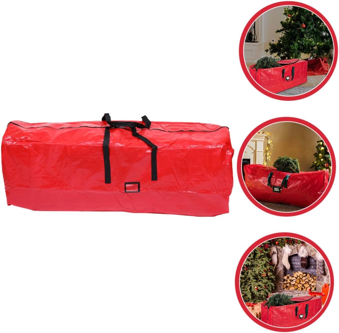 Cabilock Waterproof Christmas Tree Storage Bag with Zipper Handles 165x38x76cm Dustproof Tree Carrier Pouch for Holiday Décor Organization