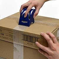 Vista 5 de Seal-It Cinta de fleje para correo y envío, 2 pulgadas x 360 pulgadas, blanca, con dispensador de palmas, azul/rojo (83716)