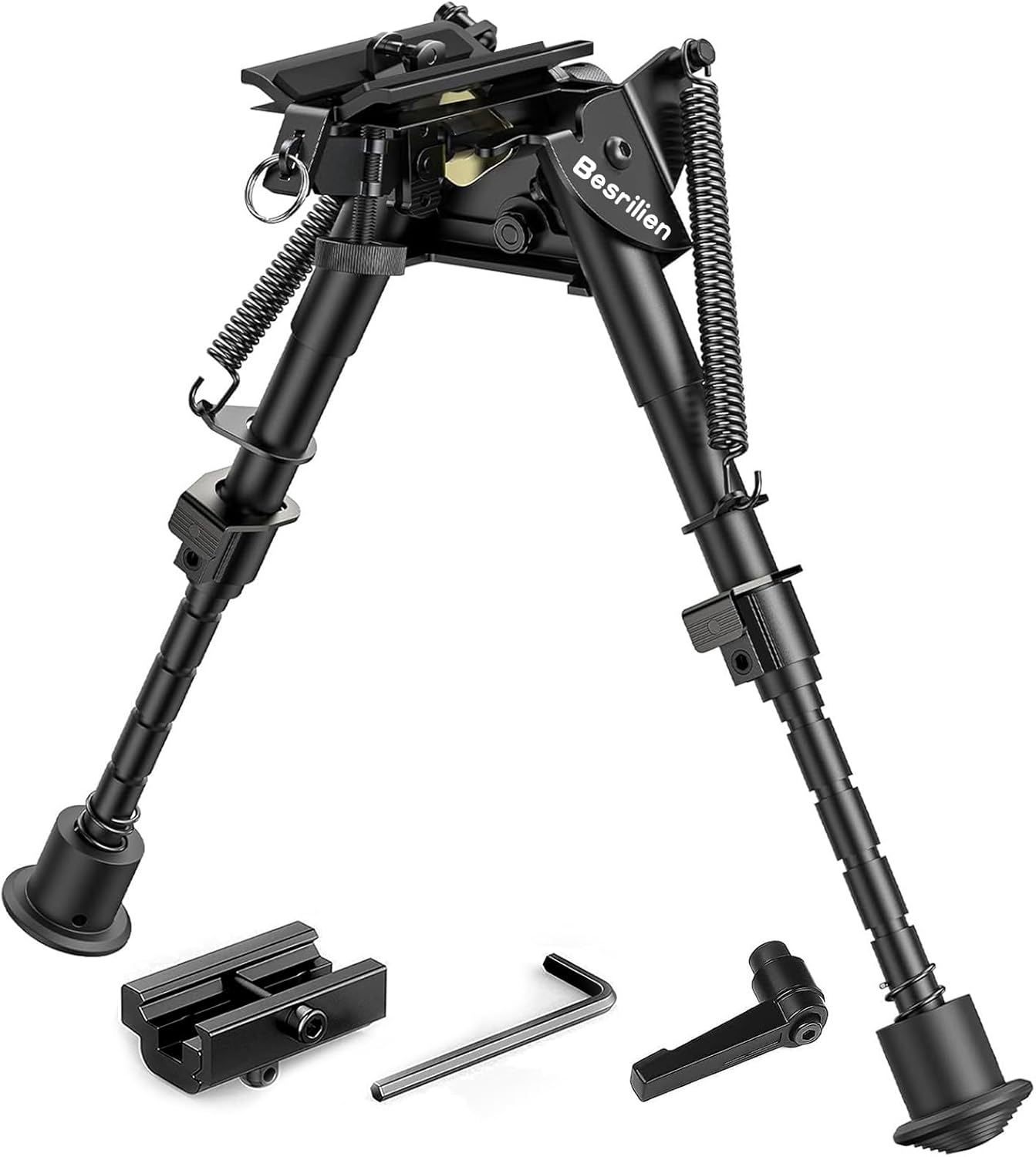 Besrilien Pivot Rifle Bipod 6-9 Inches with Picatinny Adapter and Tilt Lock Lever