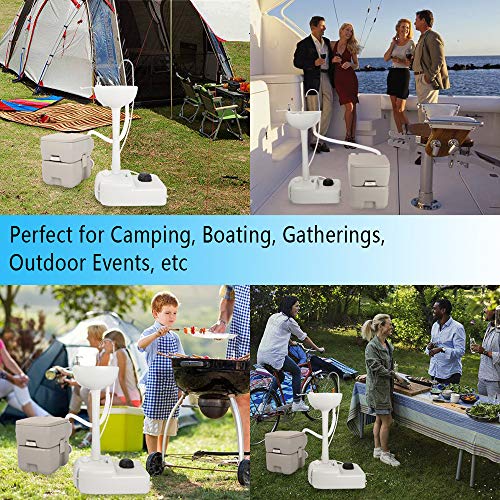 Thxbyebye Wash Sink Camping Outdoor Sink With Portable Toilet Flush Wastewater Recycled Hand Wash Basin Stand Perfect For Outdoor Events #TOP2