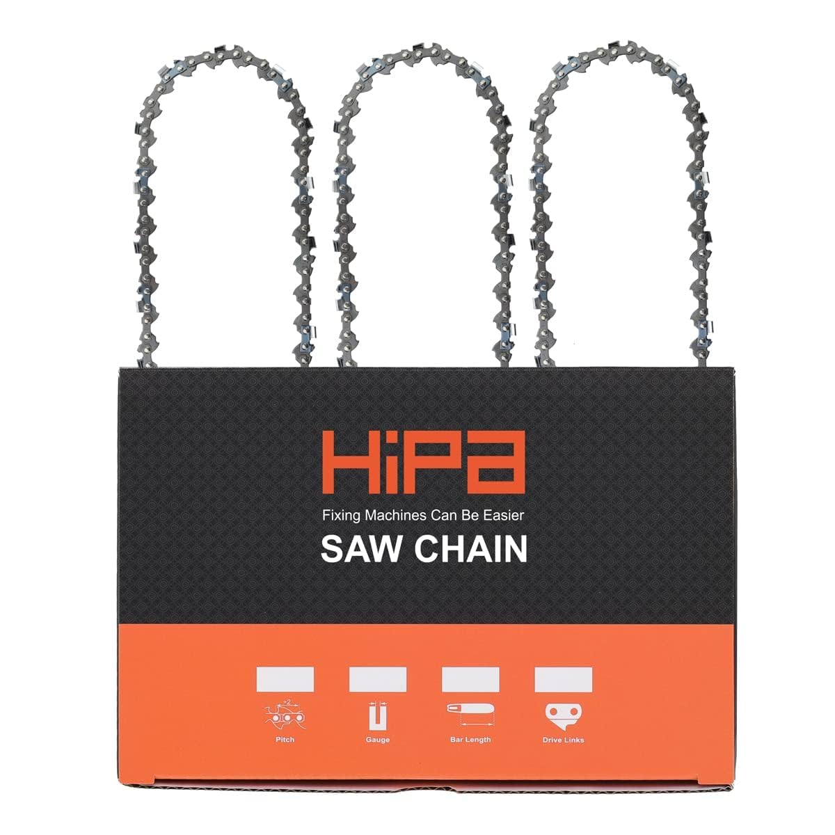 3Pack 10" Pole Saw Chain Compatible with Harbor Fregitht 68862 63190 62896 Remington RM4050 RM4050B Sun Joe SWJ800E SWJ802E SWJ806E Earthwise CCS30008 CPS40108 CVP41810 LPS40208 LPS4210 91PXL033G