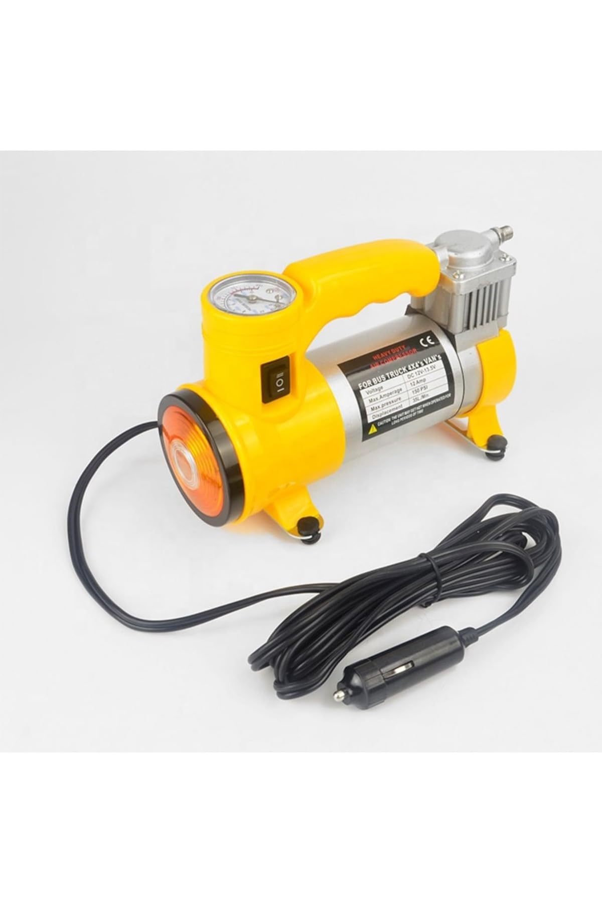 Pro Seri Çelik Gövde Pistonlu 12 V 100 Psi Dakikada 85 Lt Araç Araba Lastik Bot Şişirme Kompresörü