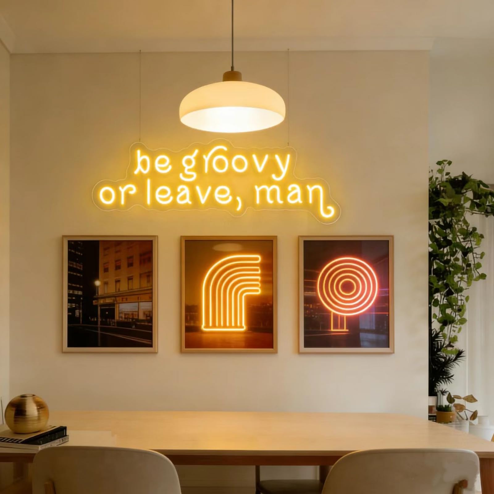 Be Groovy or Leave Man Warm White Led Neon Signs for Wall Decor Party Background Wall Bar Wedding Business Logo Internet Cafe Dance Studio Game Room Housewarming Gifts