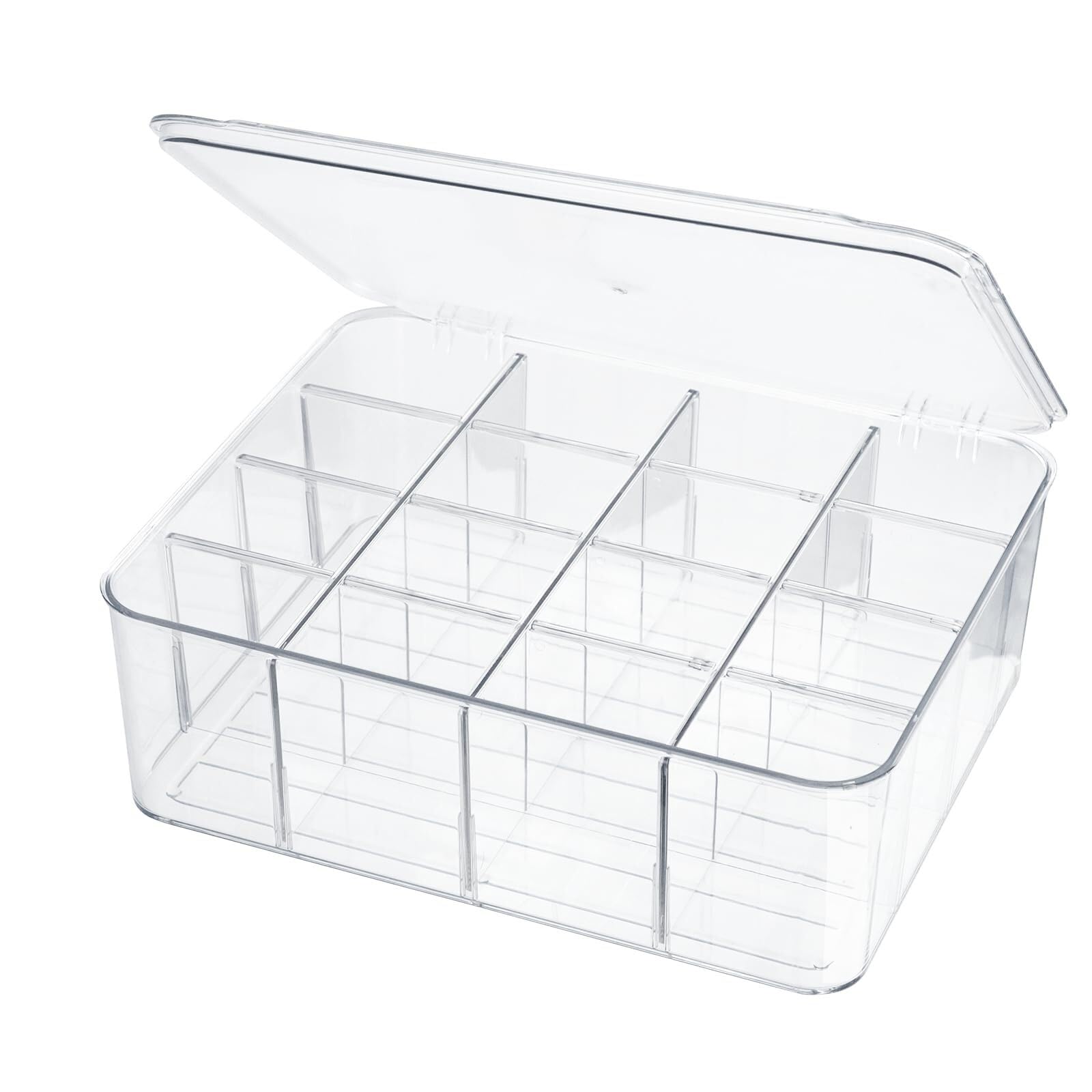 XIOVGRIOKK Sock and Underwear Drawer Dividers – Removable Plastic Organizer Bins for Scarves, Ties, and Bras(Transparent)