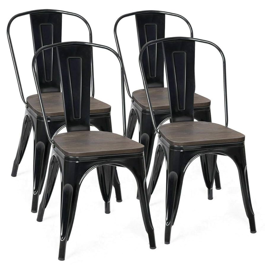 Amazon.com - COSTWAY 18 Inch Dining Chair Set of 4